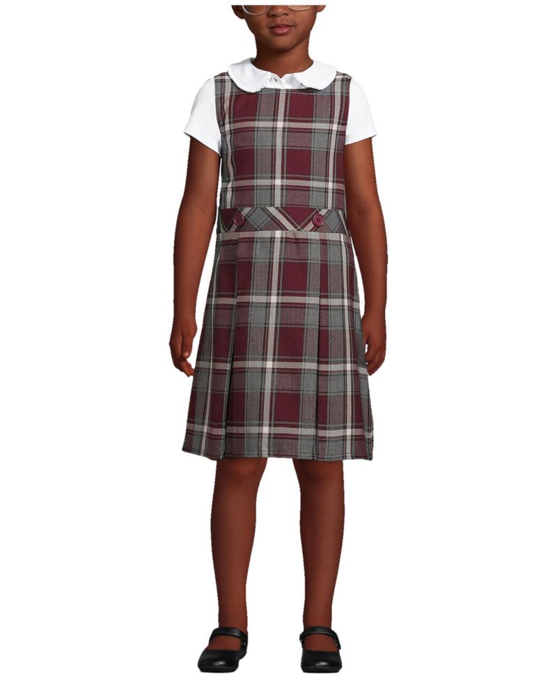 Big Girls Plaid Jumper Top of Knee