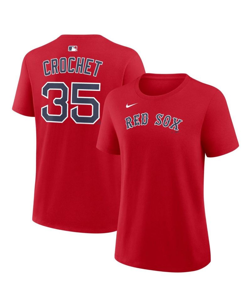 Women's Garrett Crochet Red Boston Red Sox Name & Number T-Shirt