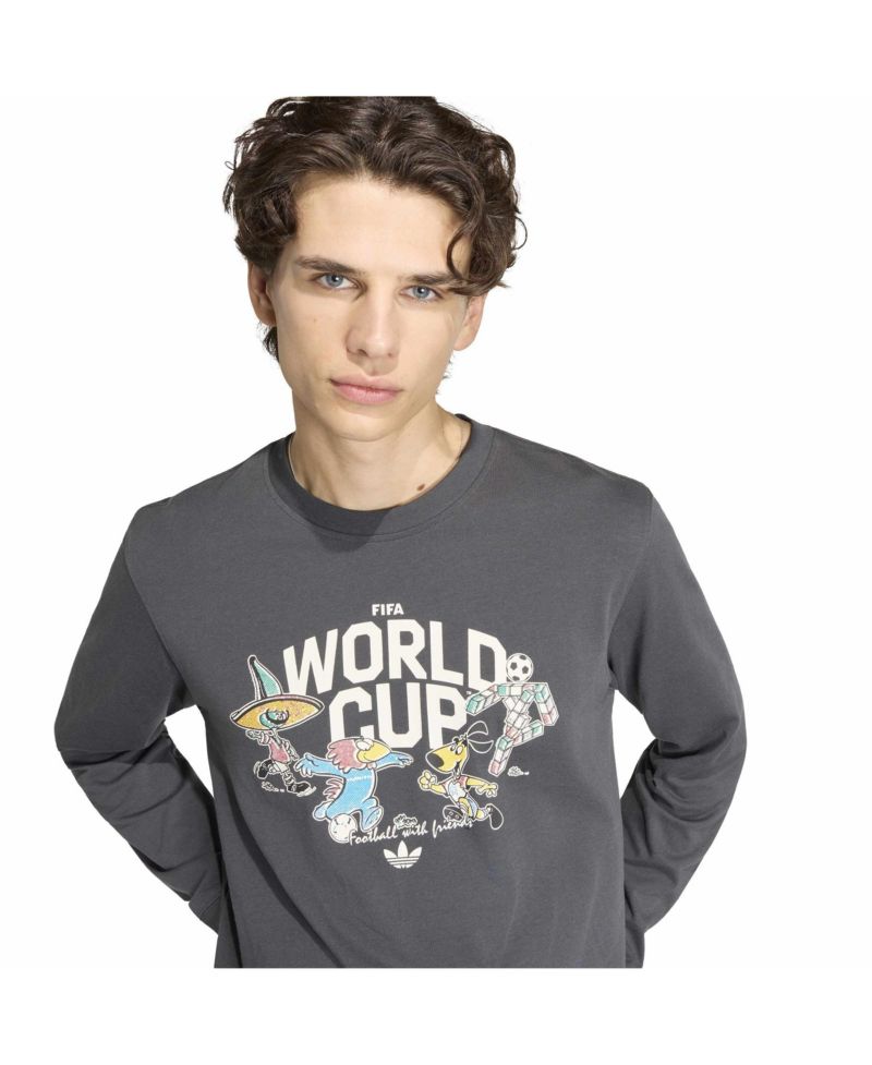 Men's Gray FIFA World Cup Historic Mascot Long Sleeve T-Shirt
