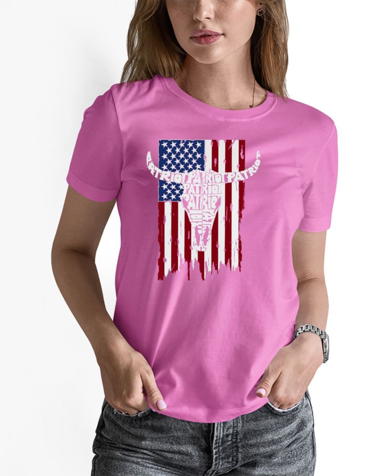 Women's Patriot Flag Word Art Pullover Top