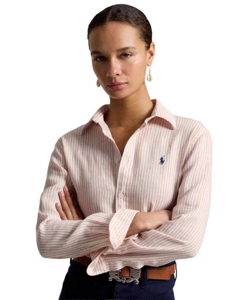 Women's Classic-Fit Striped Linen Shirt