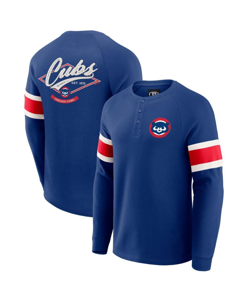 Men's Darius Rucker Collection by Fanatics Royal Chicago Cubs Waffle-Knit Raglan Long Sleeve Henley T-Shirt