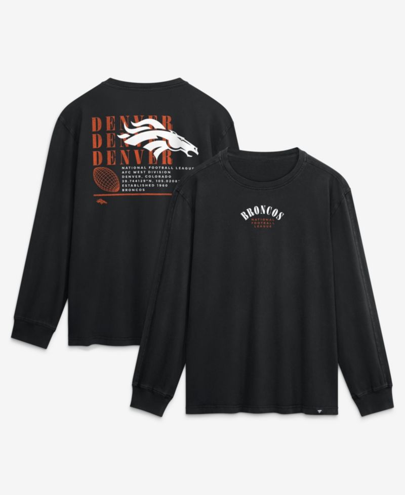 Men's Denver Broncos Fullback Drive Relaxed Fit Peached Cotton Long Sleeve T-Shirt