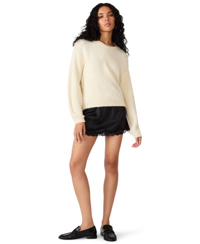 Women's Carmen Crewneck Fuzzy-Knit Sweater