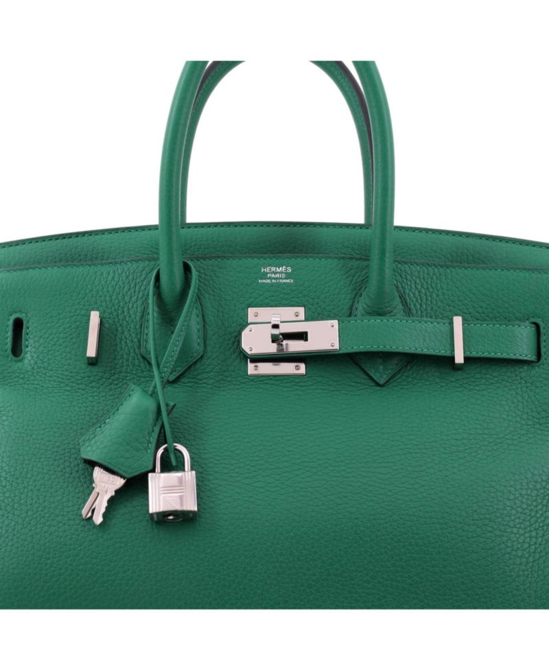 Birkin 30 Handbag Verso Clemence with Palladium Hardware