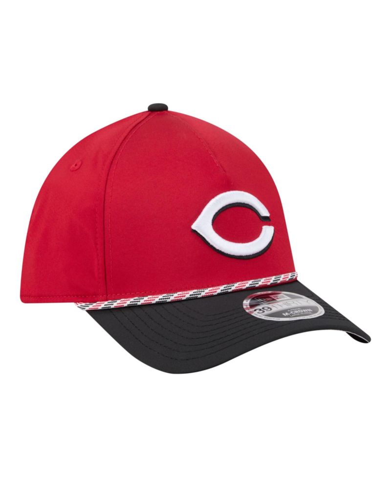 Men's Red/Black Cincinnati Reds Rope M-Crown A-Frame 39THIRTY Flex Hat