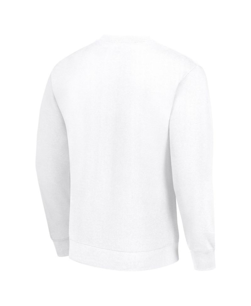 Men's White Detroit Lions Tailsweep Team Graphic Tri-Blend Fleece Pullover Sweatshirt