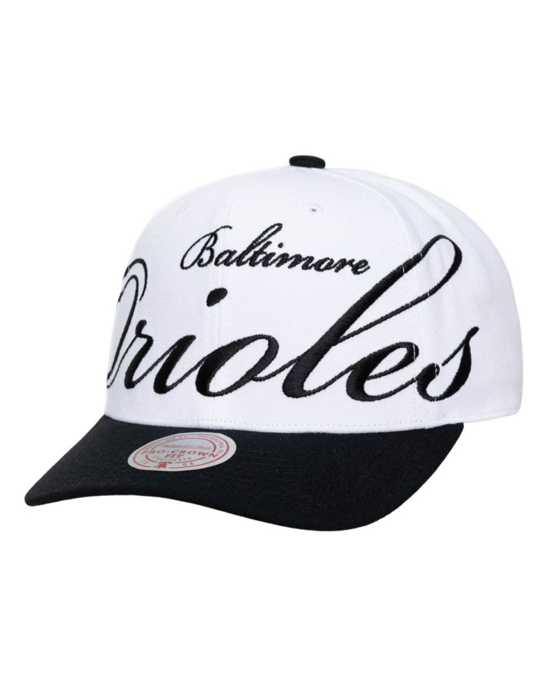 Men's and Women's White/Black Baltimore Orioles XL Script Pro Crown Adjustable Hat