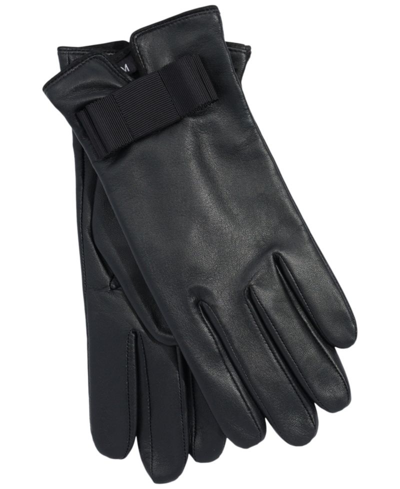 Tuxedo Bow Leather Gloves