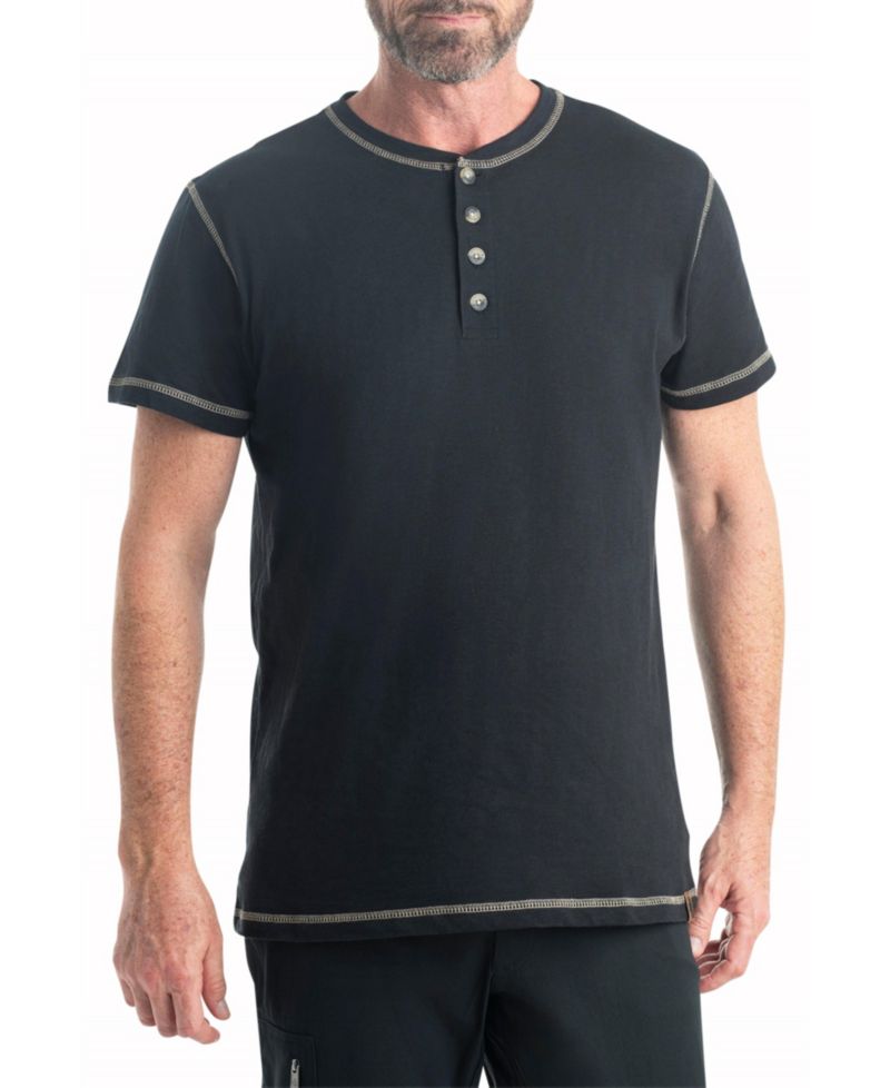 Mens Maverick Slub Henley Short Sleeve Shirt