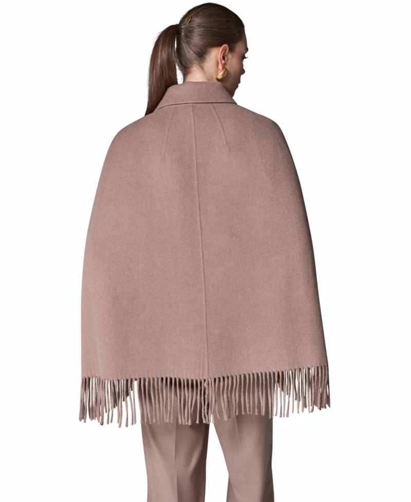 Women's Fringe Wool-Blend Cape Coat