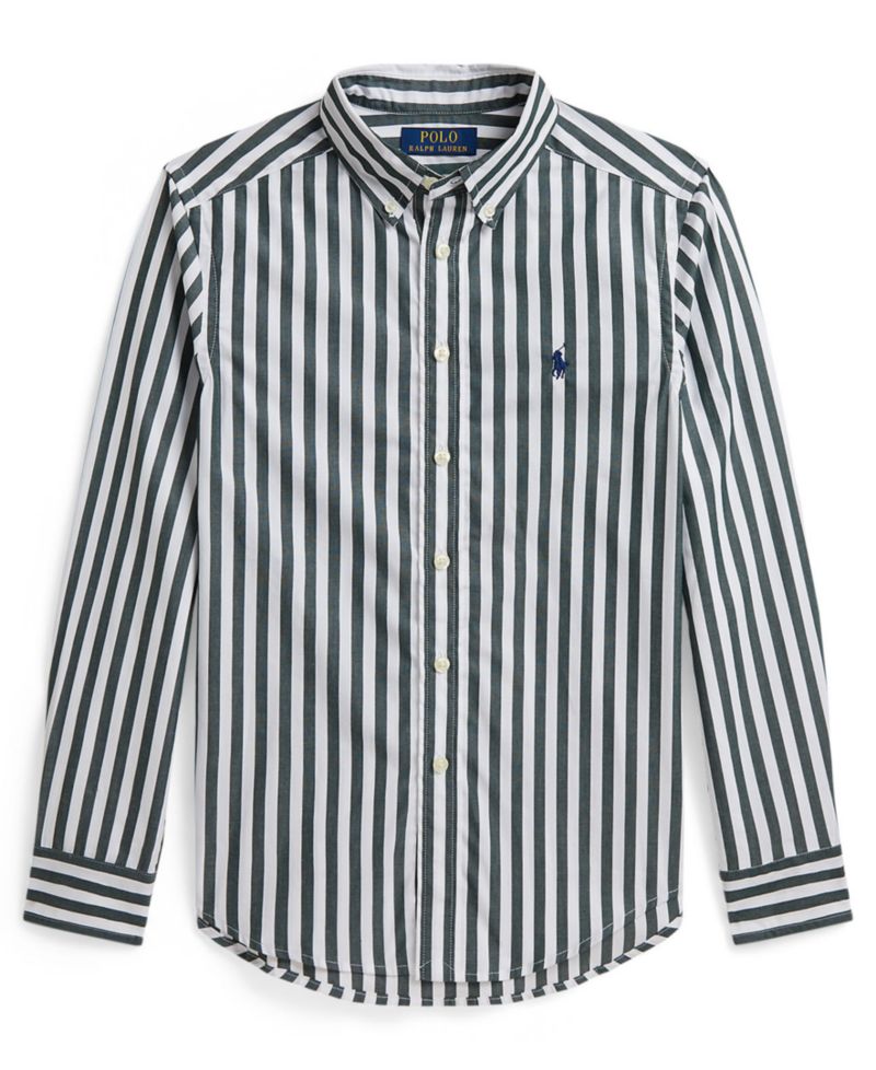 Boys' 8-20 Striped Cotton Poplin Shirt