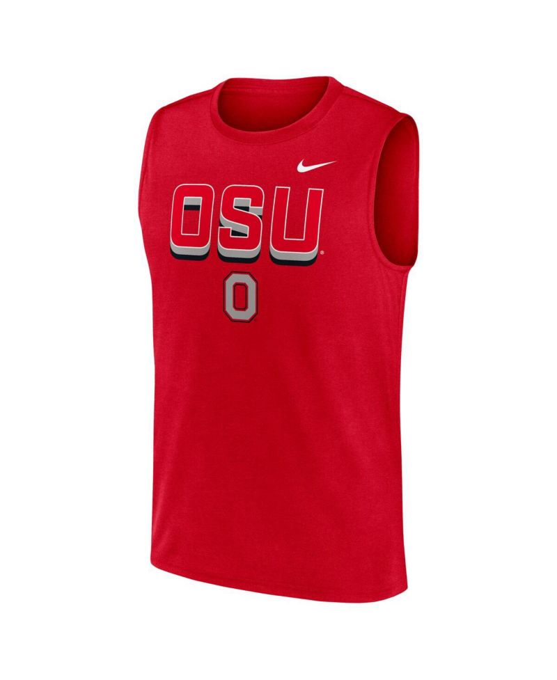 Men's Scarlet Ohio State Buckeyes Primetime Tricode Legend Performance Tank Top