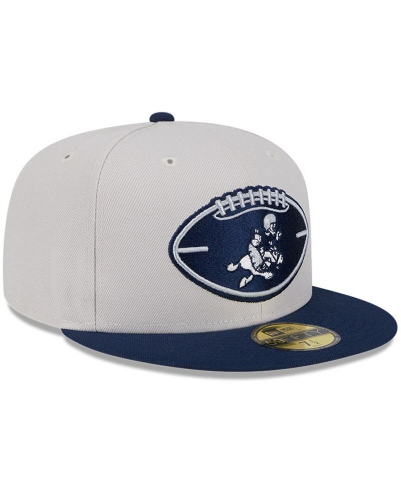 Men's Stone/Navy Dallas Cowboys 2024 Sideline Historic 59FIFTY Fitted Hat