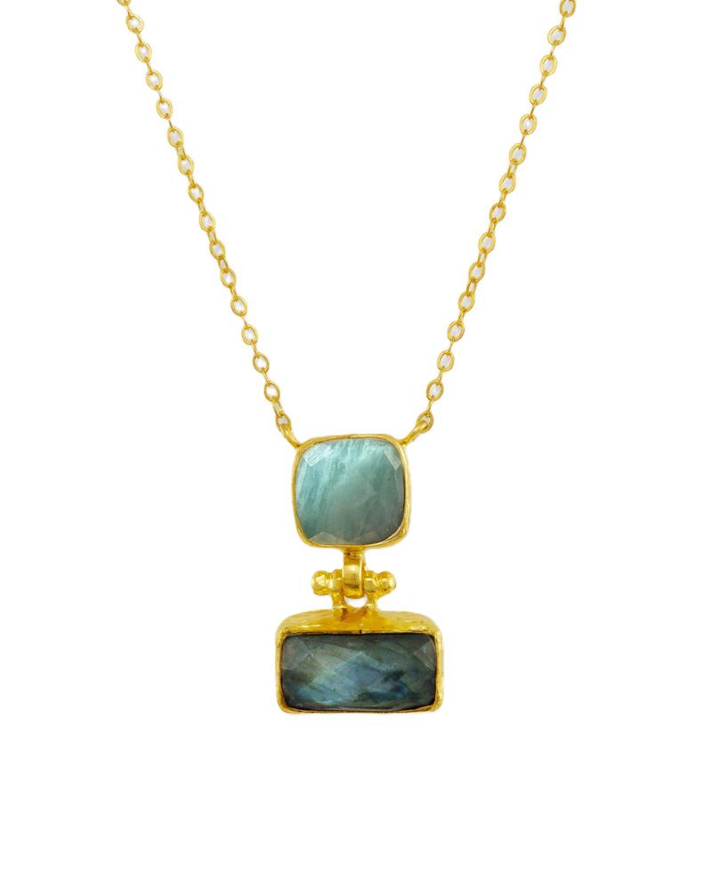 Nerissa Labradorite And Chalcedony Pendant Necklace