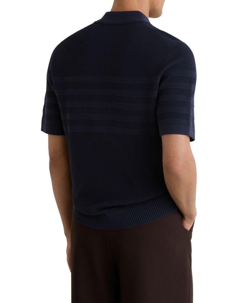 Men's Falklands Cotton-Blend Textured-Knit Half-Zip Polo Shirt