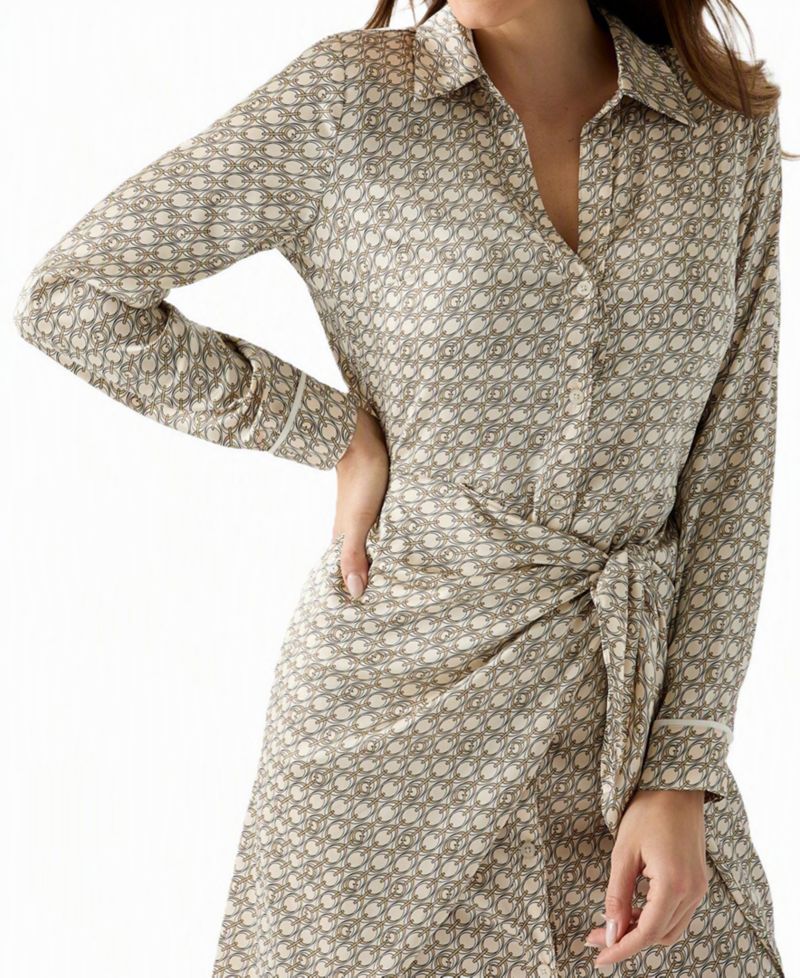 Women's Alya Long-Sleeve Wrap Geometric-Print Dress
