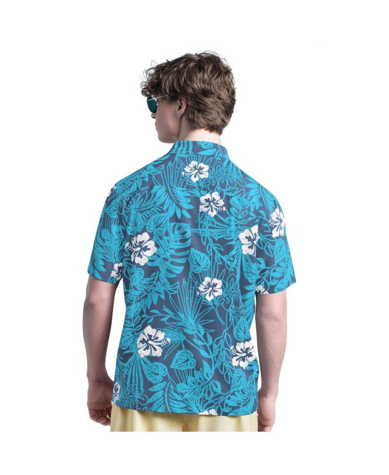 Men's Navy New York Yankees Palm Shade Party Button-Up Shirt