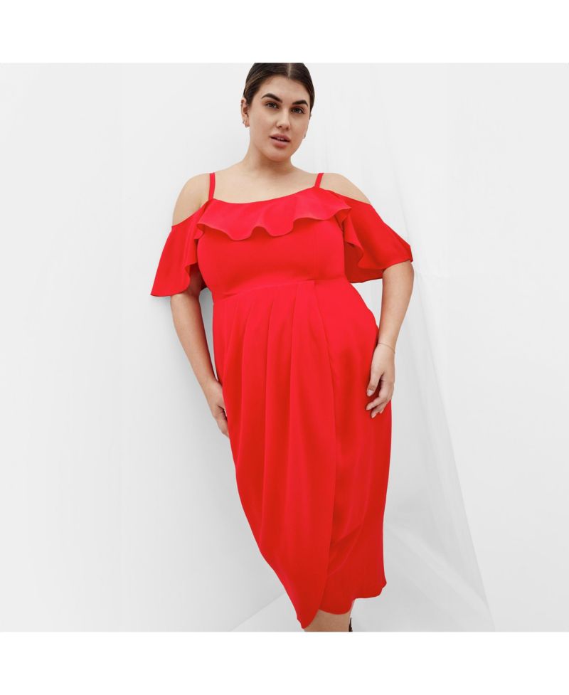 Women's Flirtation Drape Midi Dress