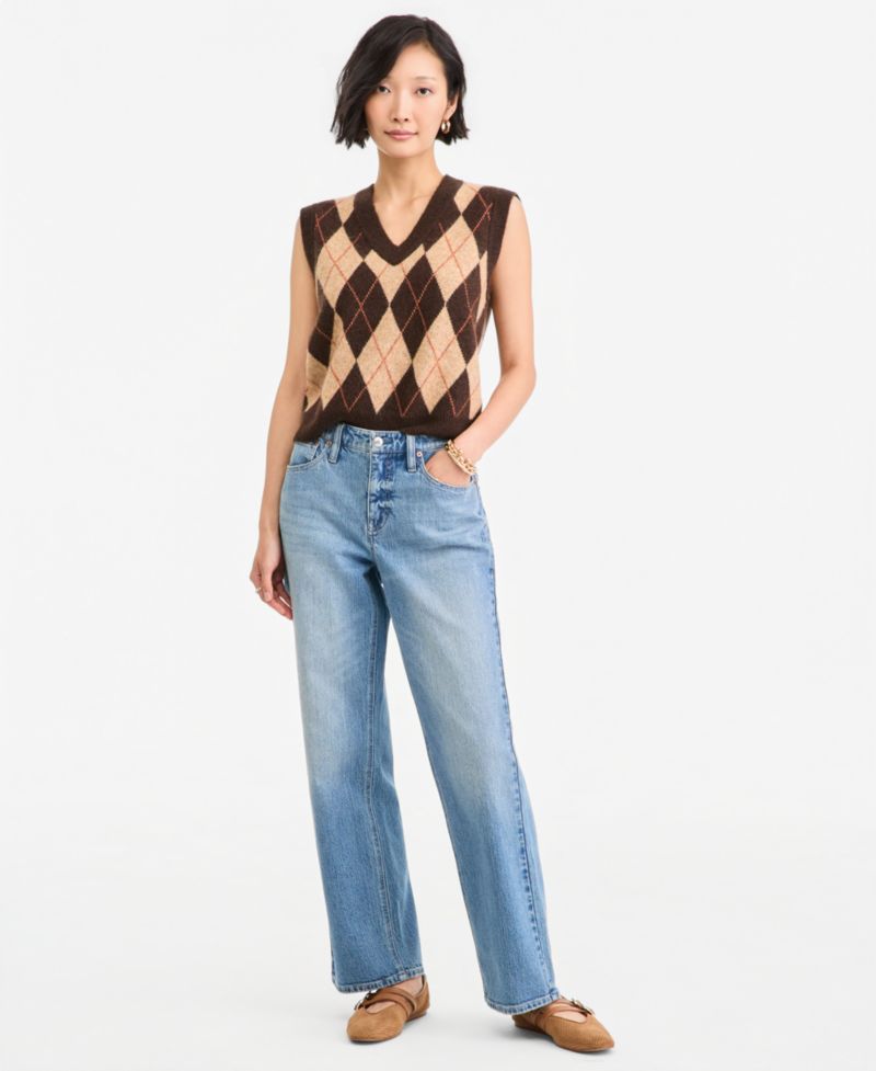 Women's Mid-Rise Relaxed Straight-Leg Denim Jeans