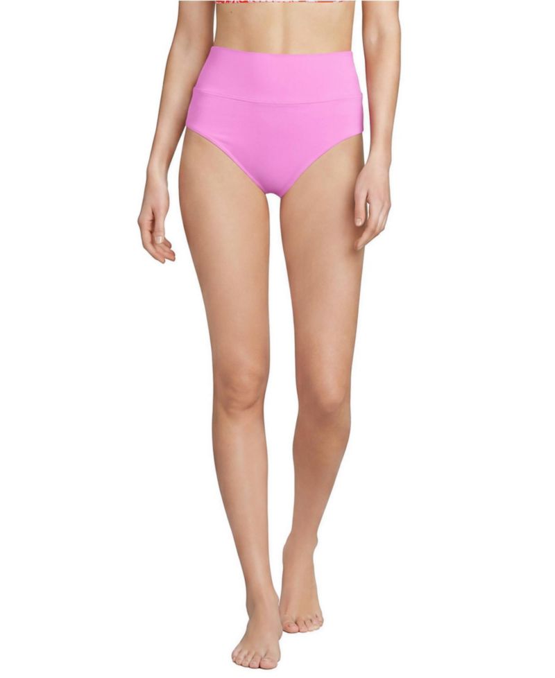 Women's Chlorine Resistant Pinchless High Waisted Bikini Bottoms