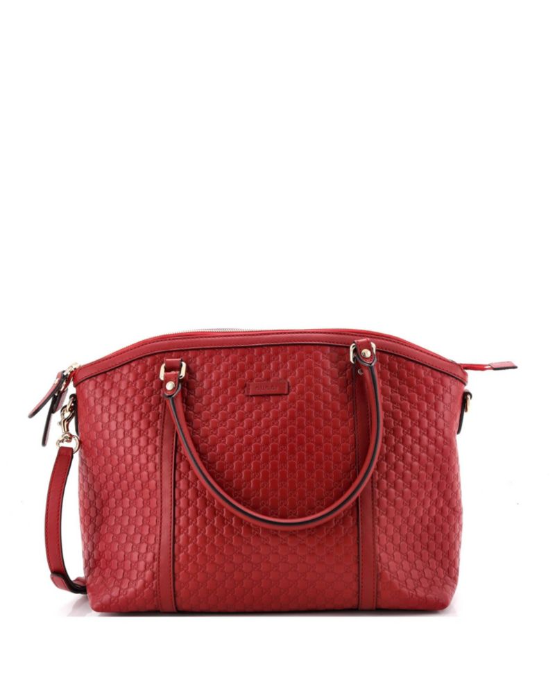 Medium Britt Convertible Dome Satchel Microguccissima Leather