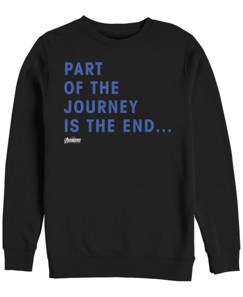 Marvel Men's Avengers Endgame Part of the Journey is the End Quote, Crewneck Fleece