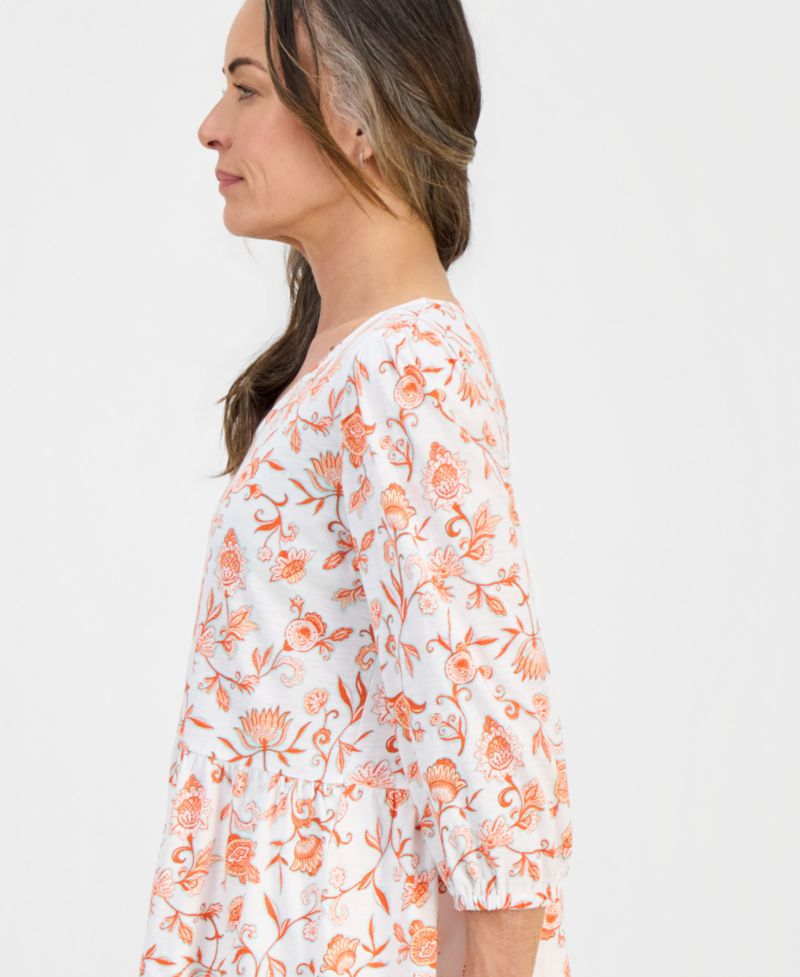 Petite V-Neck Paisley-Print Blouse