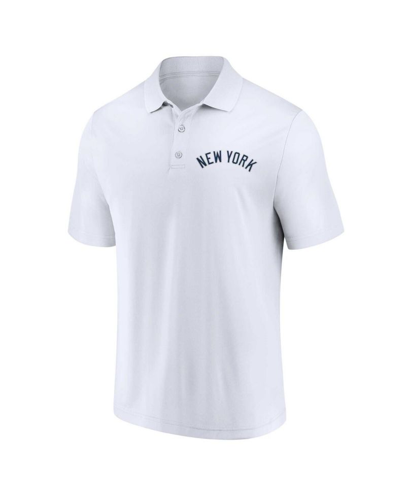 Men's Navy, White New York Yankees Two-Pack Logo Lockup Polo Shirt Set