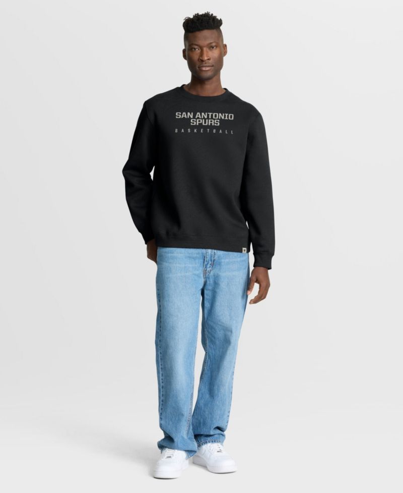 Men's Black San Antonio Spurs Crossover Collection Defensive Rotation Drill Premium Pullover Sweatshirt