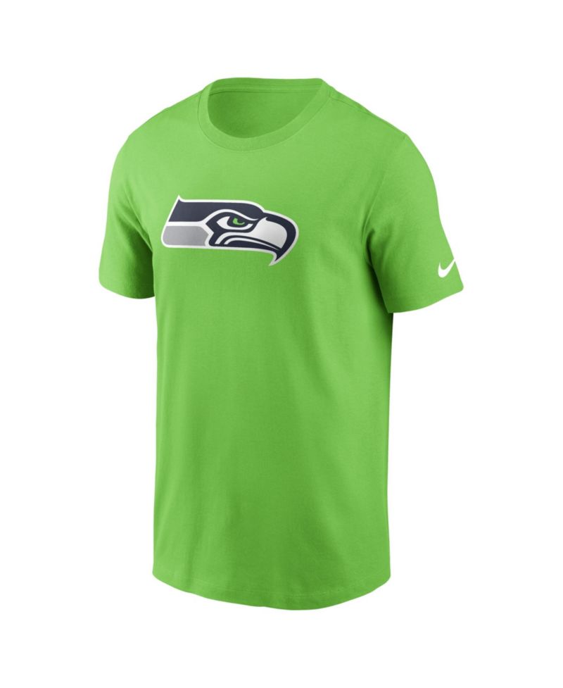Men's Neon Green Seattle Seahawks Essential Logo T-Shirt