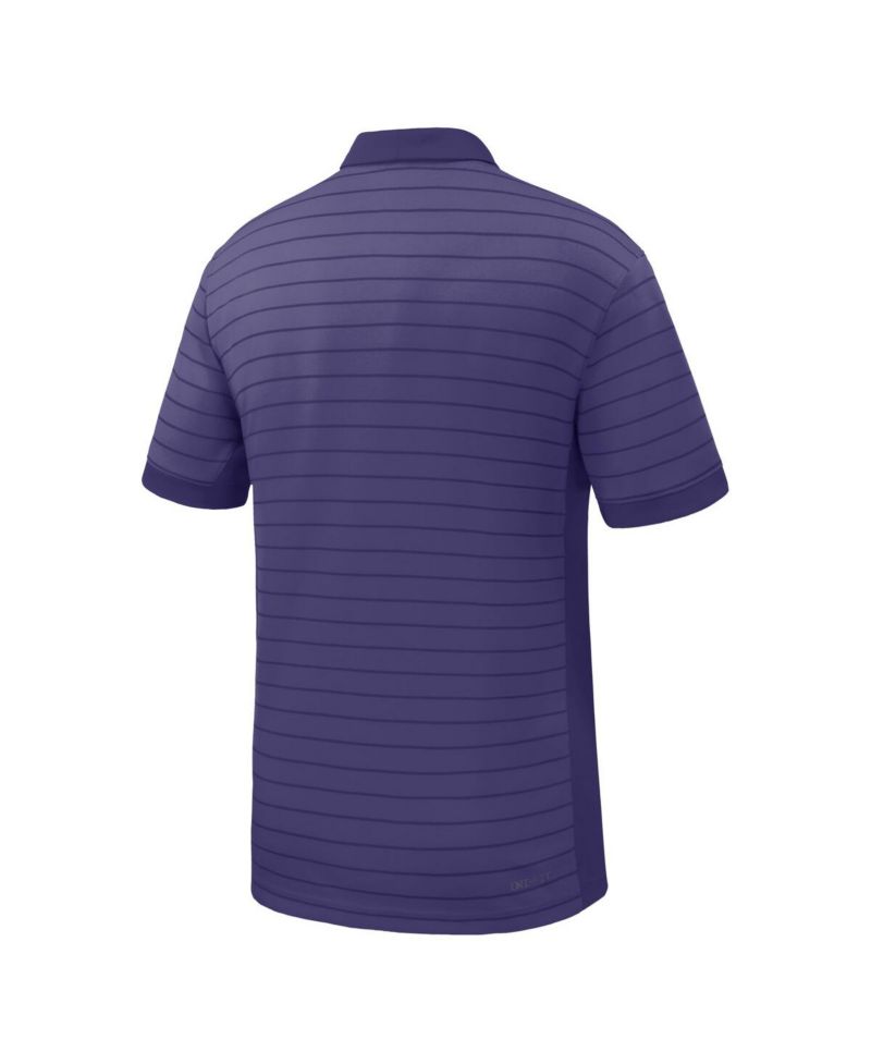 Men's Purple Kansas State Wildcats 2025 Early Season Coaches Sideline Victory Stripe Performance Polo Shirt