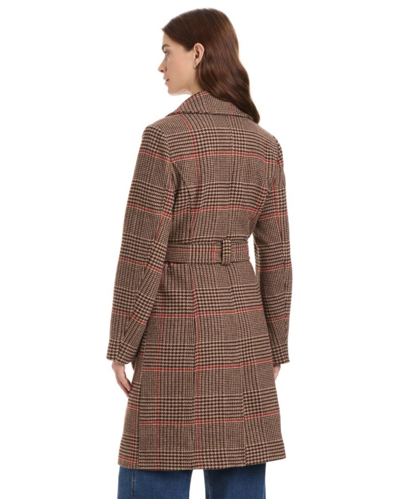 Women's Belted Coat W/ Detachable Fur Collar