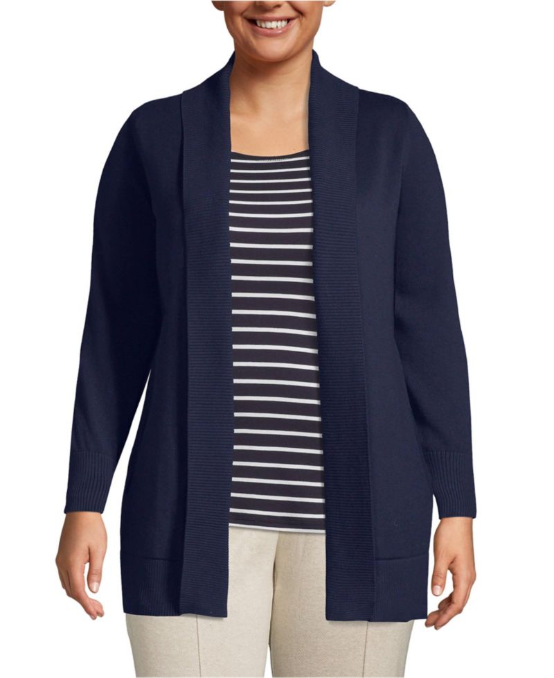 Plus Size Cotton Modal Shawl Collar Cardigan Sweater