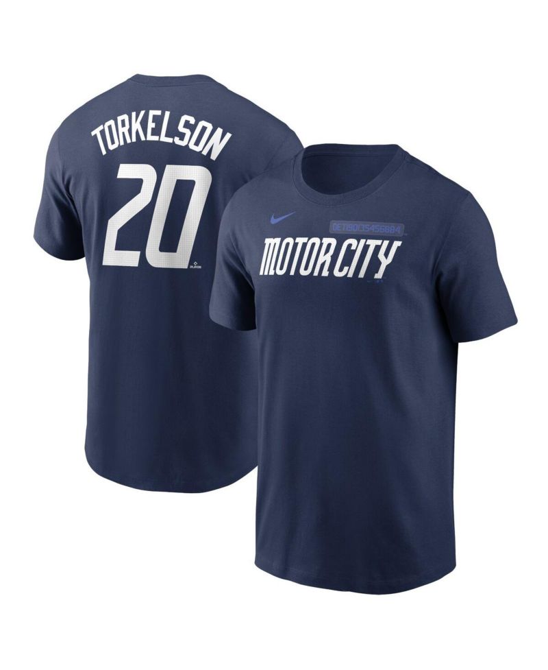 Men's Spencer Torkelson Navy Detroit Tigers 2024 City Connect Fuse Name & Number T-Shirt