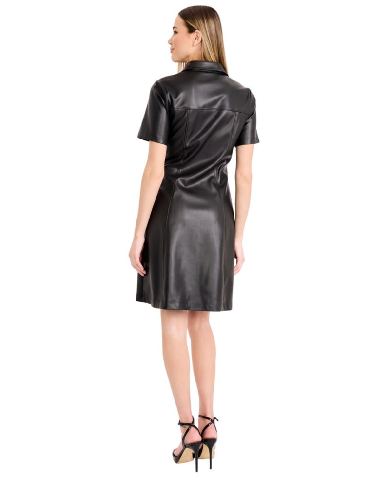 Women's A-Line V-Neck Short-Sleeve Mini Dress