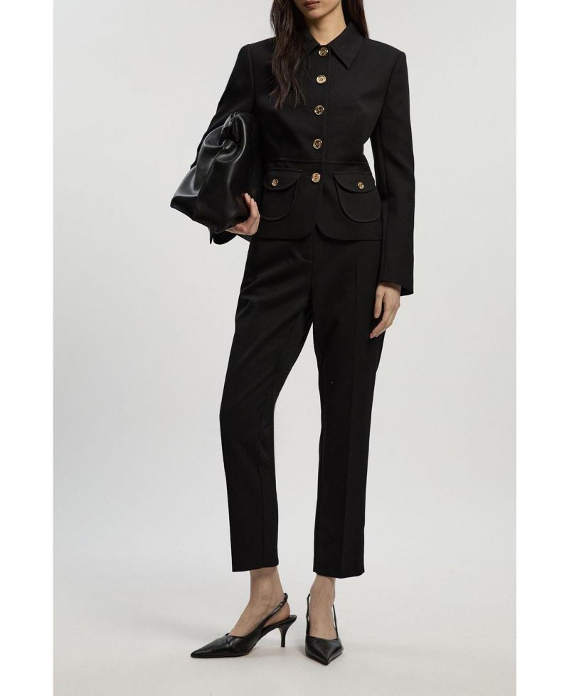 Women's Textured Compact Stretch Tailored Blazer