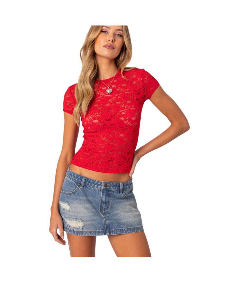 Women's Kaori Sheer Lace T Shirt