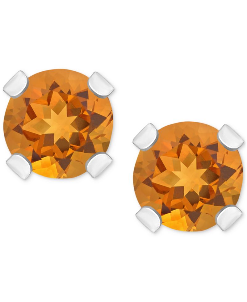 Rhodolite Garnet Stud Earrings (1/4 ct. t.w.) in 14k White or Yellow Gold (Also in Citrine, Sky Blue Topaz, Peridot & Opal)