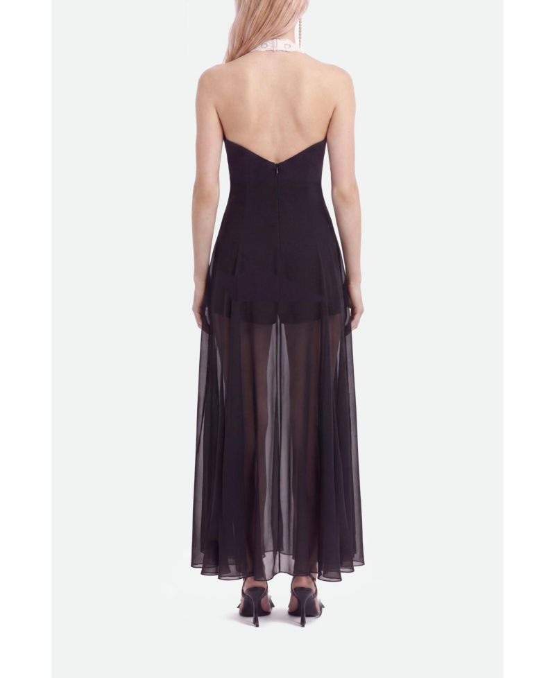 Women's Sweetheart Neckline Embroidery Maxi Dress