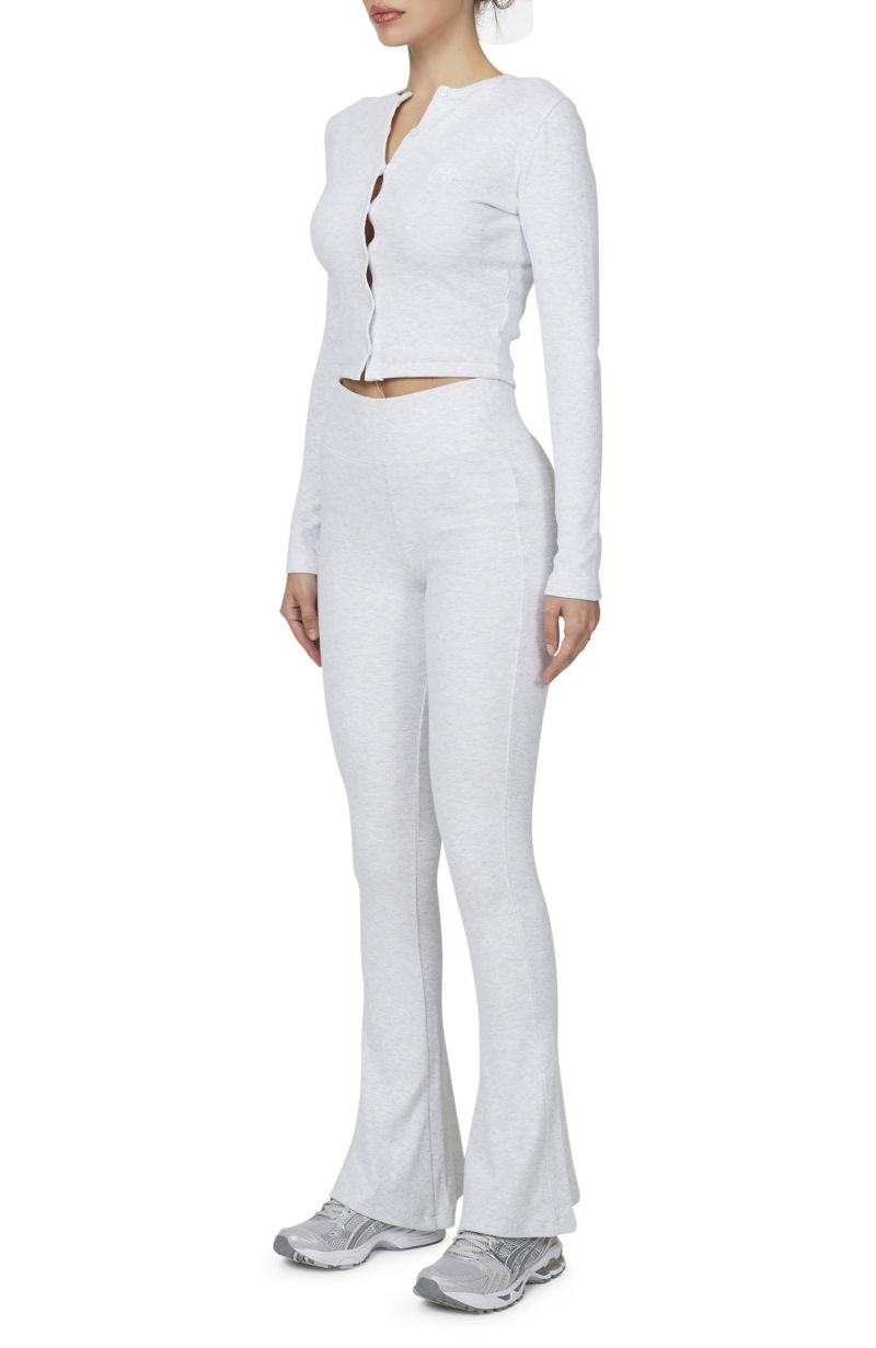 Women's Ribbed Vintage Buttoned Long Sleeve T-shirt