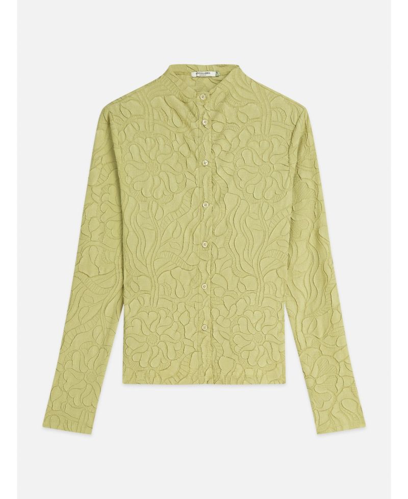 Women's Lightweight Embossed Pleat Mock Neck Cardigan