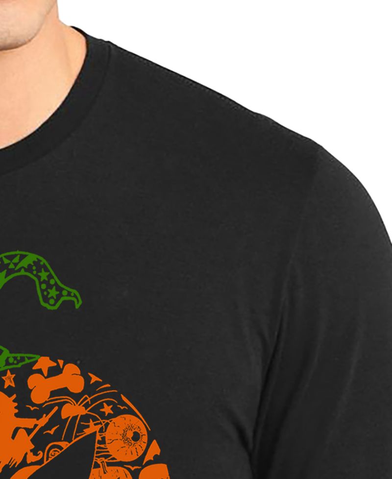 Men's Halloween Pumpkin Word Art Long-Sleeve T-Shirt