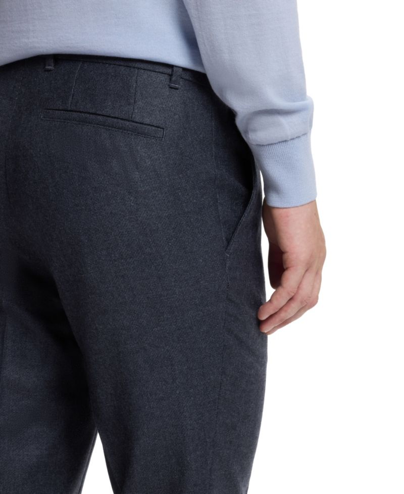 BOSS by Men's Wool Slim-Fit Patterned Pants