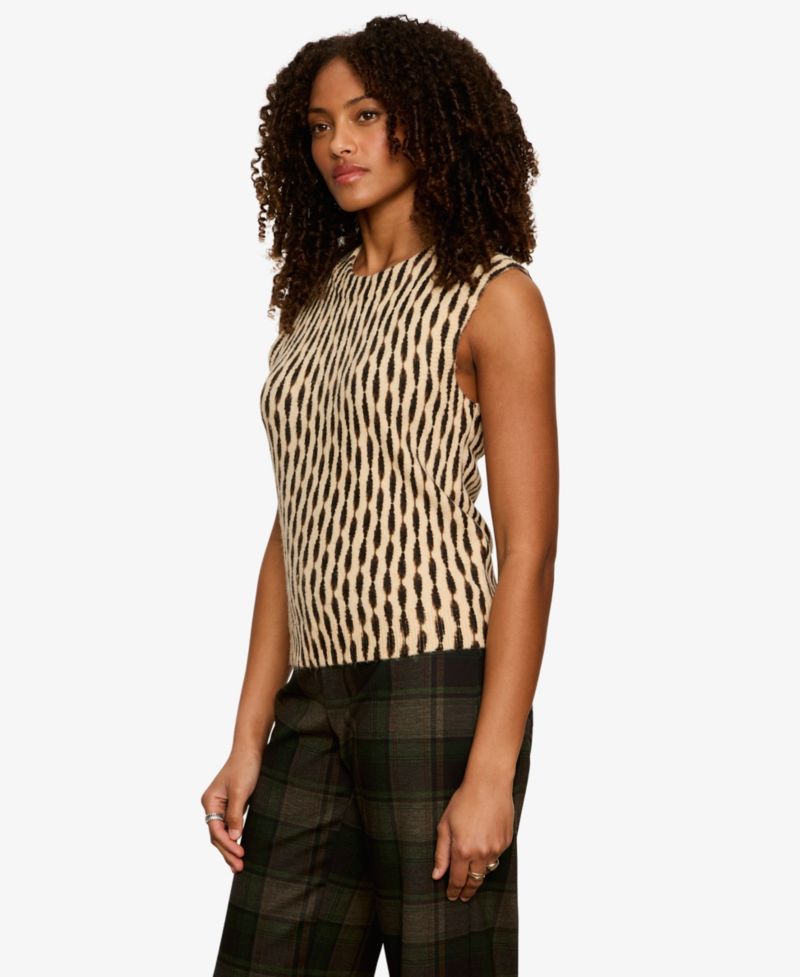 Petite Printed Sleeveless Sweater
