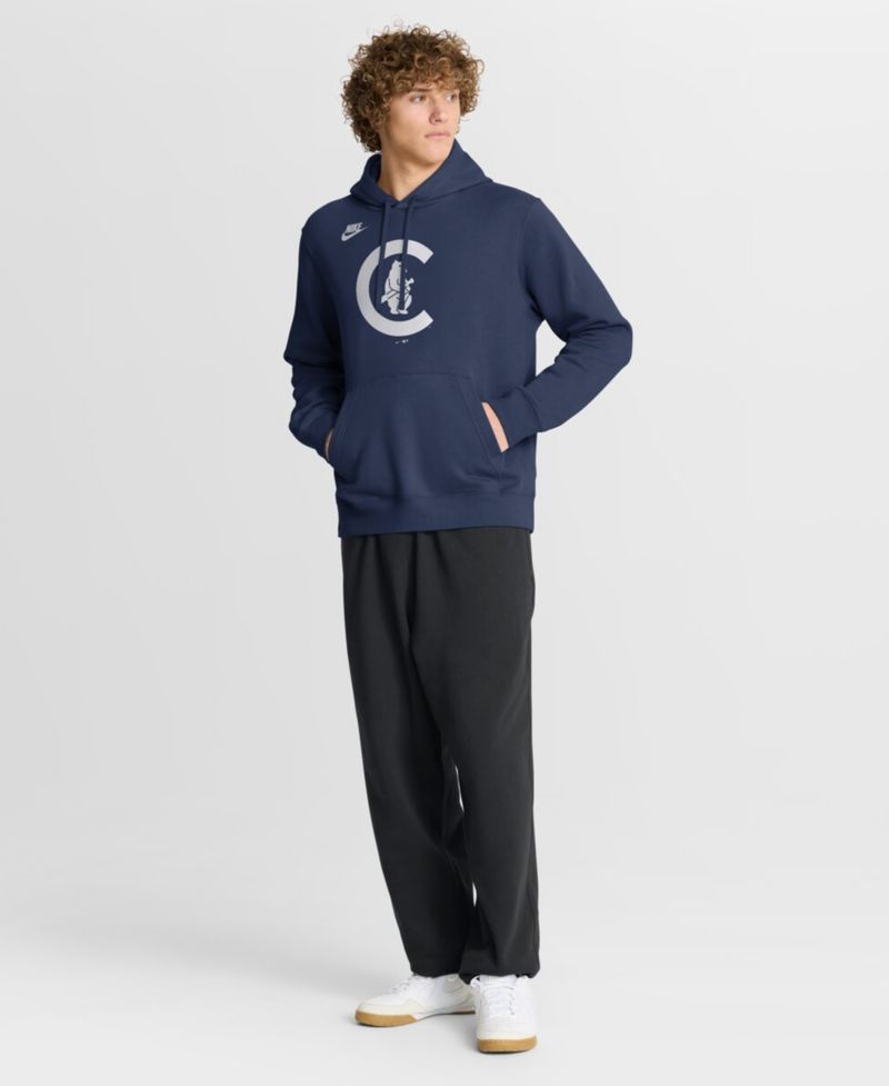 Men's Navy Chicago Cubs Cooperstown Collection Logo Club Hoodie
