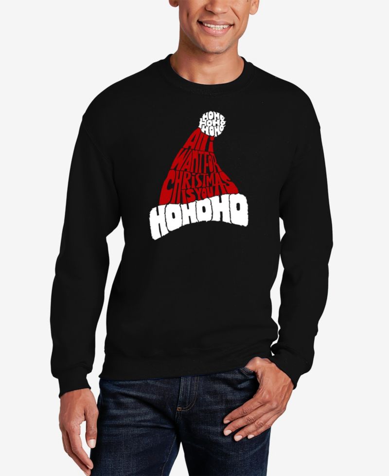 Men's All I Want for Christmas Is You Word Art Crewneck Sweatshirt