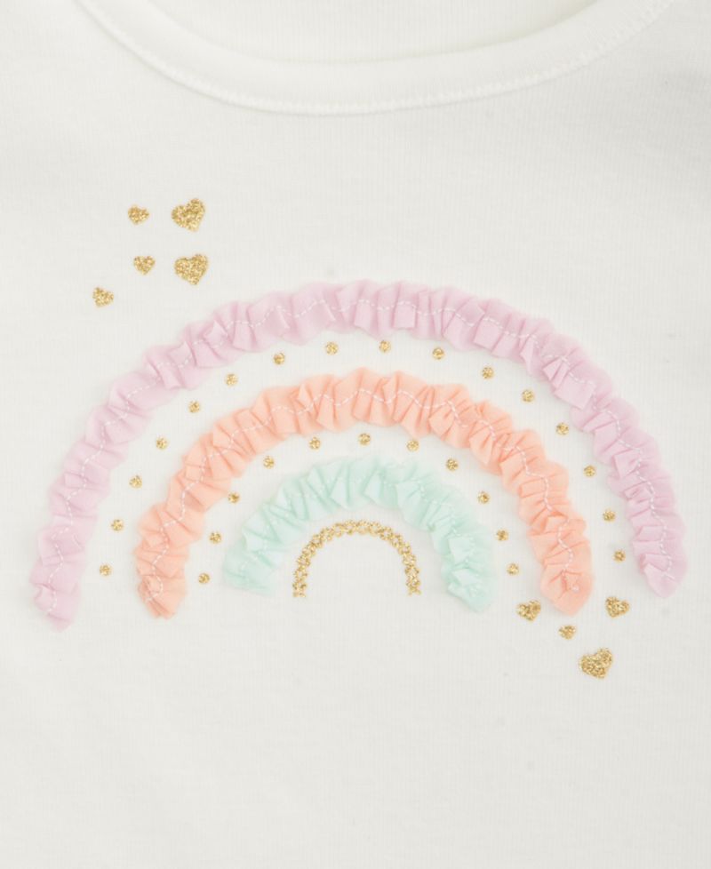 Toddler Girls' 12M-5T Rainbow Elevated Ribbed T-Shirt