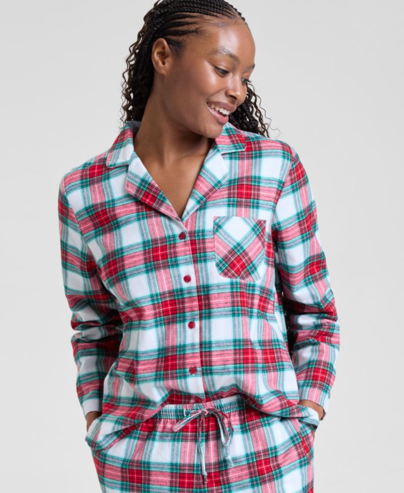 Women's Merry Plaid Cotton Pajama Set