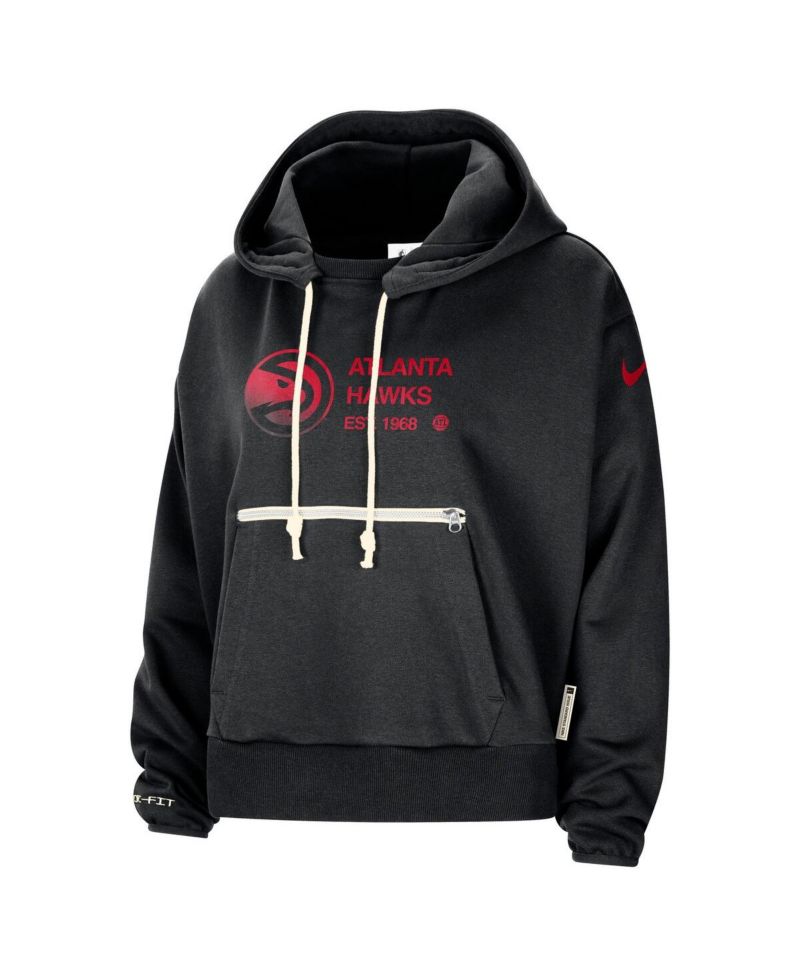 Women's Black Atlanta Hawks Courtside Standard Issue Performance Pullover Hoodie